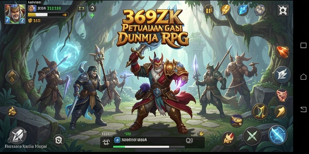 Screenshot 369ZK menampilkan pertempuran epik dalam dunia RPG.