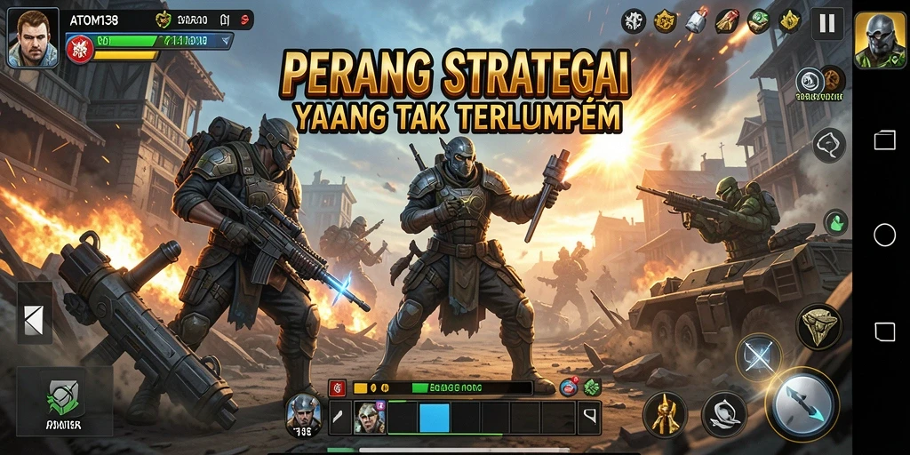 Tampilan gameplay menegangkan dan strategis di ATOM138.