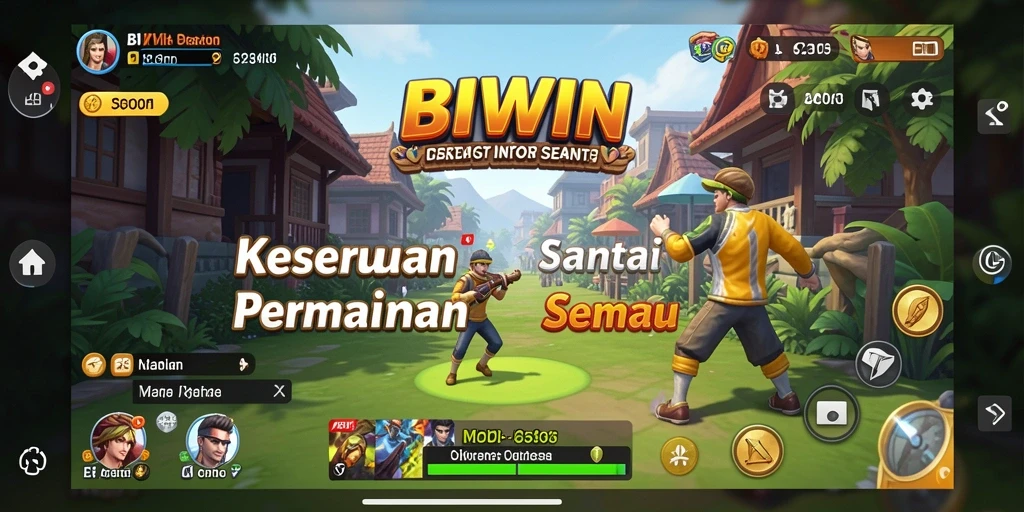 Tampilan gameplay seru BIWIN yang menghibur dan santai.