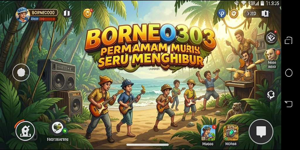 Tampilan gameplay menarik dari BORNEO303 dengan berbagai pilihan lagu.
