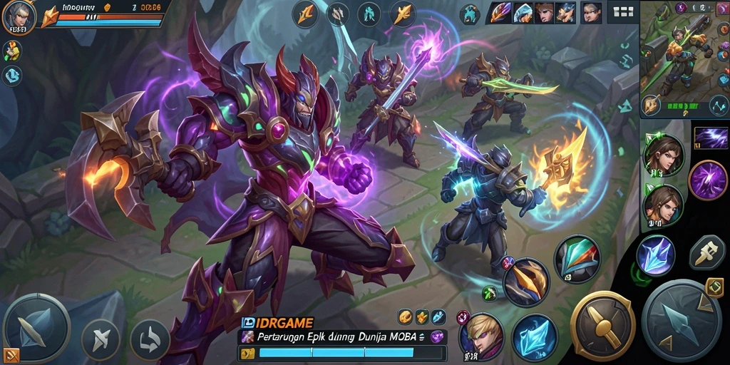Gameplay seru dan strategis dalam IDRGAME MOBA.