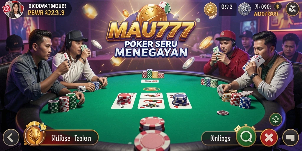 Tampilan gameplay Poker yang mengasyikkan dari MAU777.