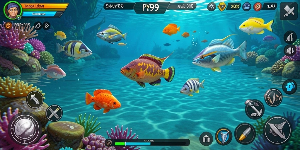 Tampilan menarik dari gameplay Tembak Ikan di PPV99.