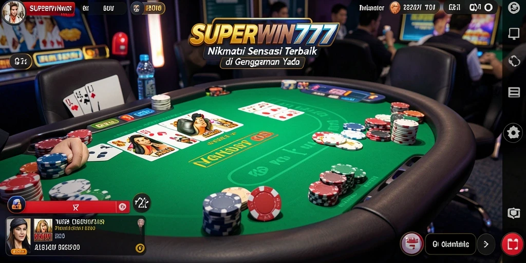 Screenshot dari gameplay mendebarkan game Poker SUPERWIN777.