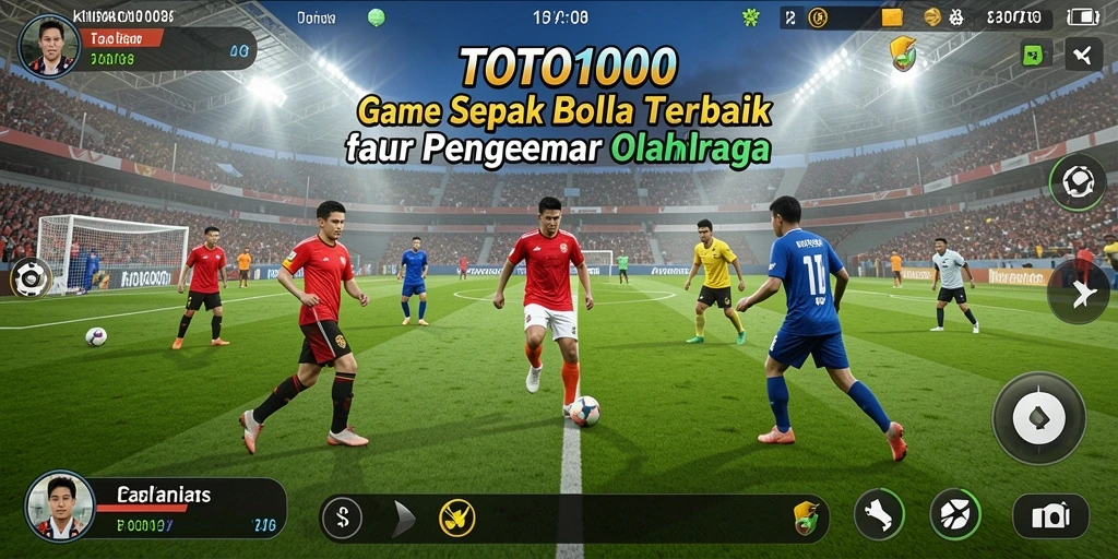 Gameplay menarik TOTO1000 dengan aksi sepak bola seru.