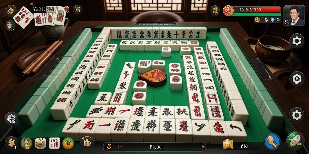 Tampilan gameplay seru dari V21 saat mencocokkan ubin Mahjong.